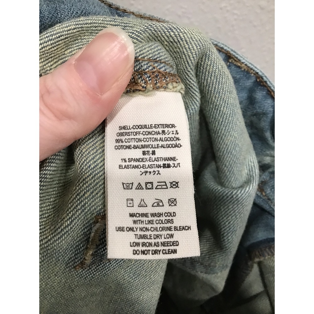 Free People Distressed Acid Wash Carpenter Jeans Women's 28 Cropped Utility Y2K - Picture 4 of 5